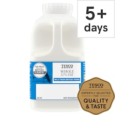 Tesco British Whole Milk 568Ml, 1 Pint