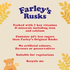Farleys Rusks Reduced Sugar Baby Food Snack 300g thumbnail 2
