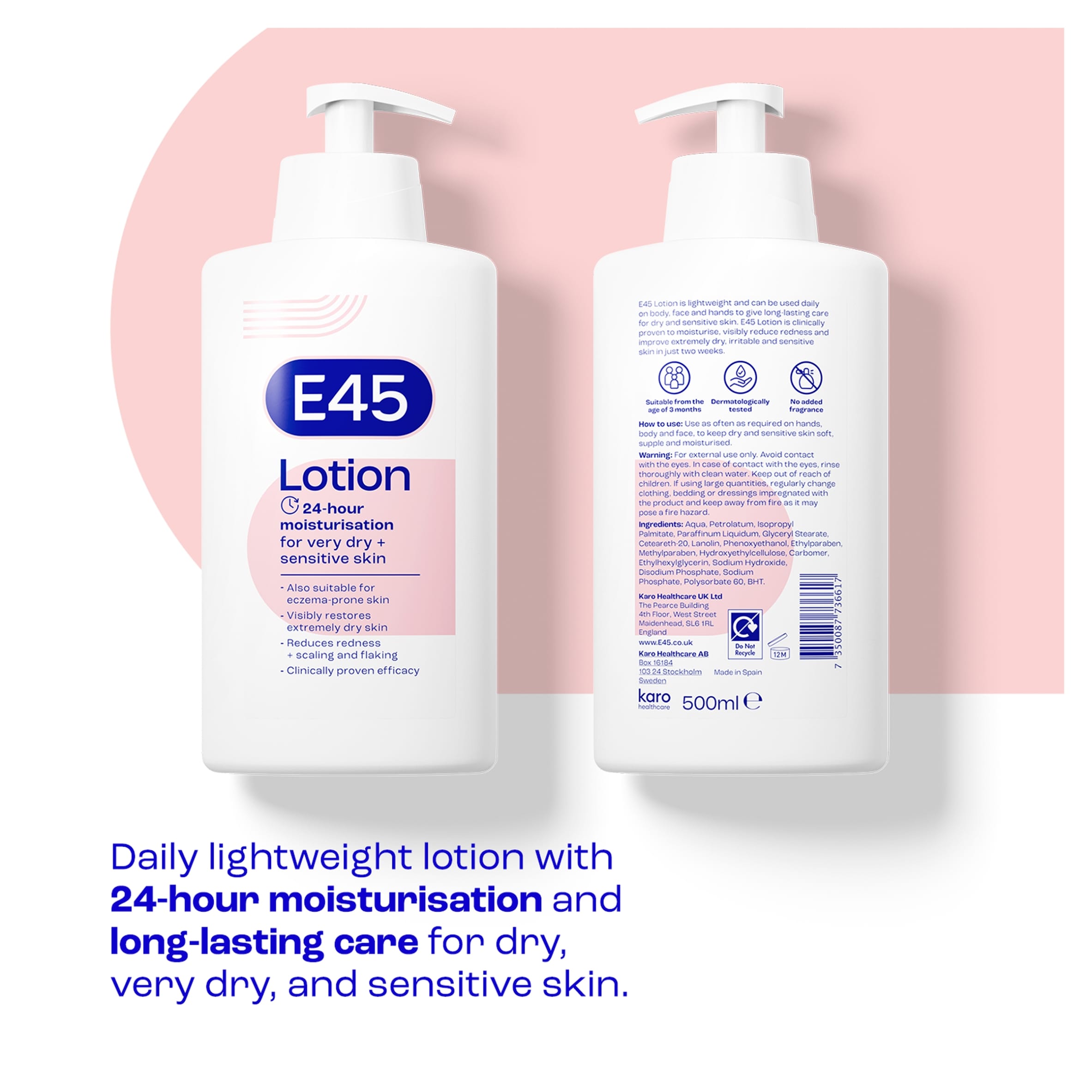 E45 Moisturising Lotion 500Ml thumbnail 2