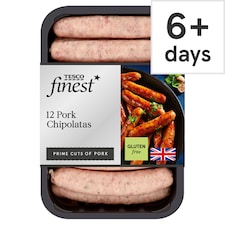 Tesco Finest 12 Pork British Chipolatas 375G