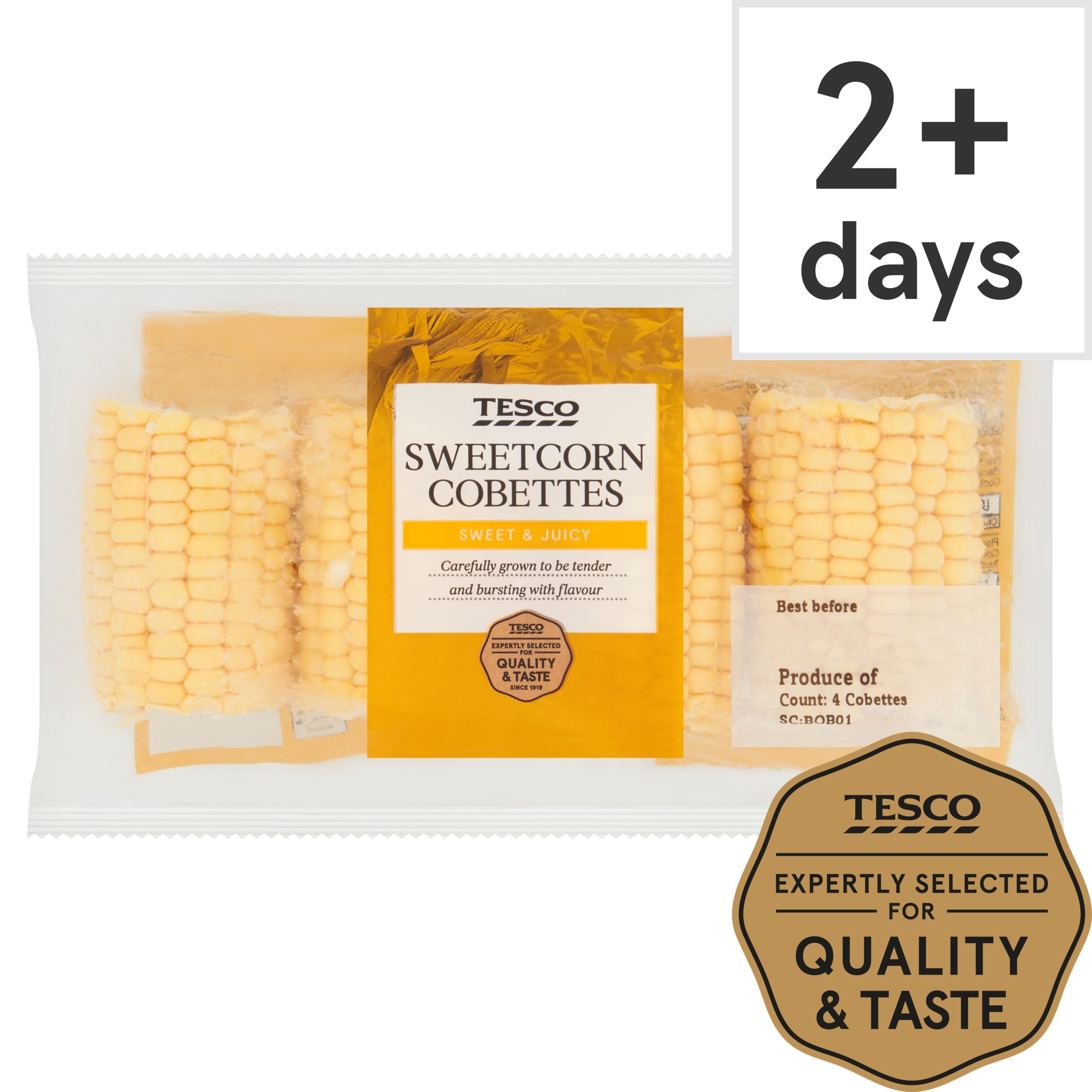 Tesco Sweetcorn Cobettes 4 Pack