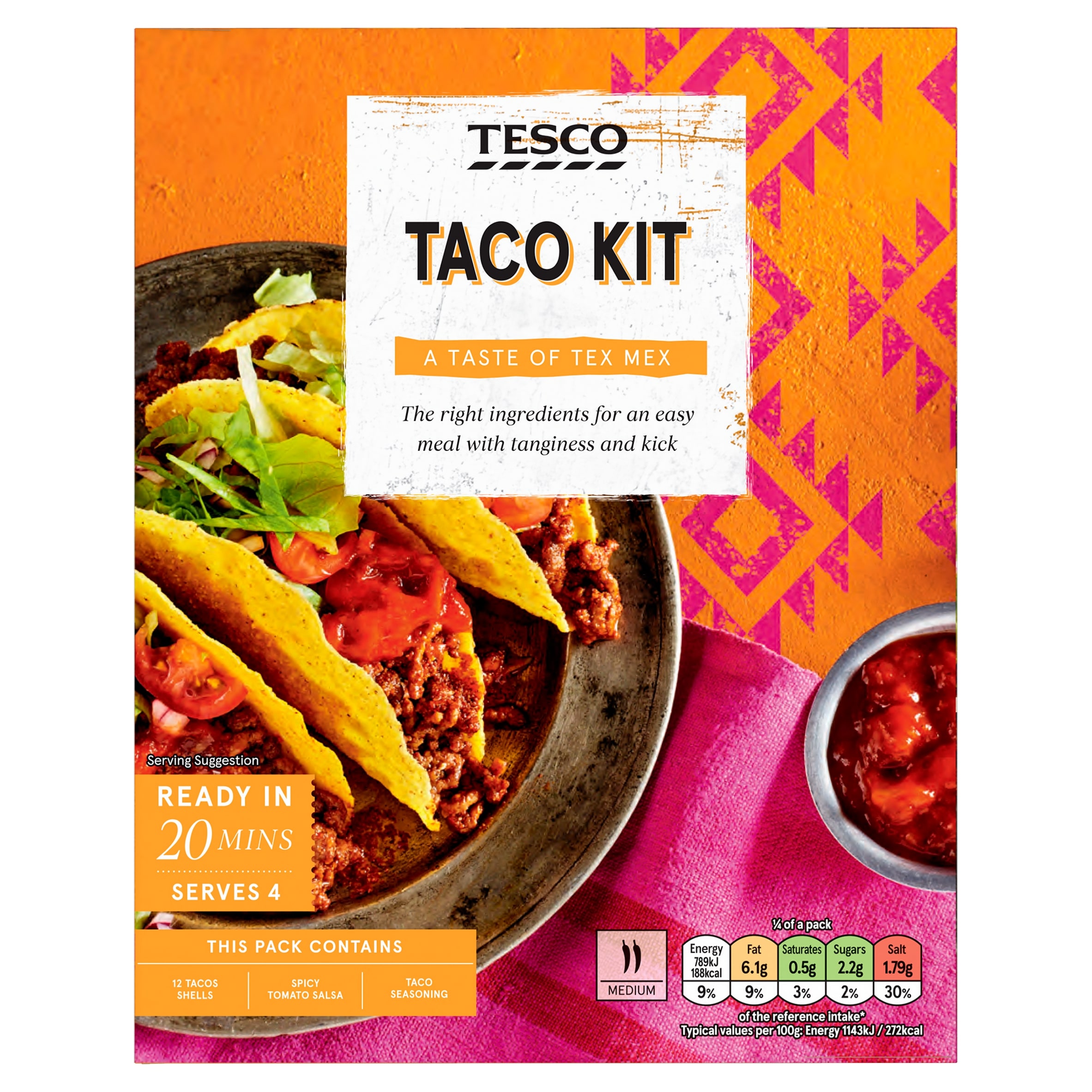 Tesco Medium Taco Kit 275G