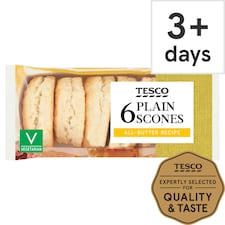 Tesco All Butter Plain Scones 6 Pack