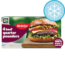 Birds Eye Classic 4 Beef Quarter Pounders with Onion 454g