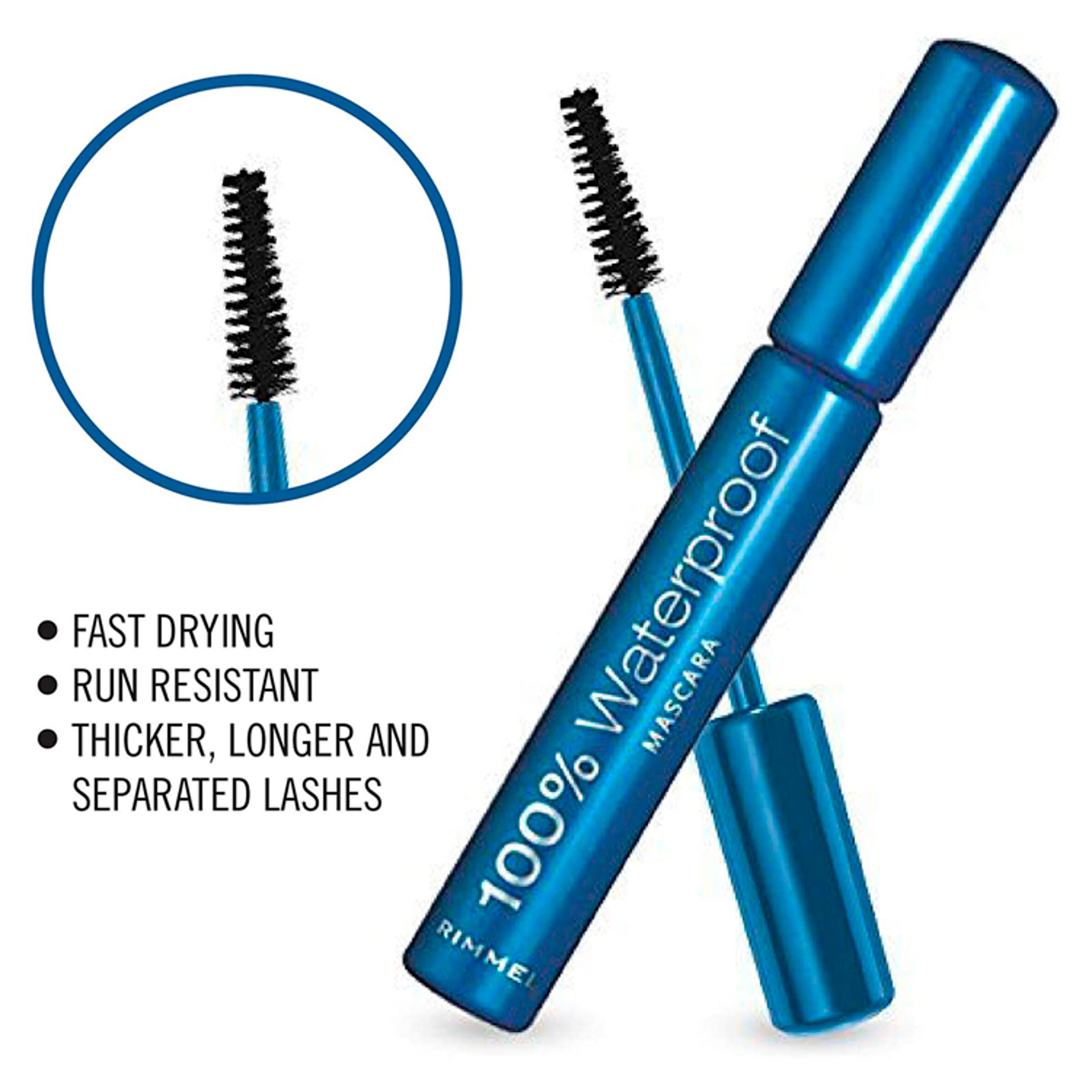 Rimmel 100% Waterproof Mascara Black/Black thumbnail 4