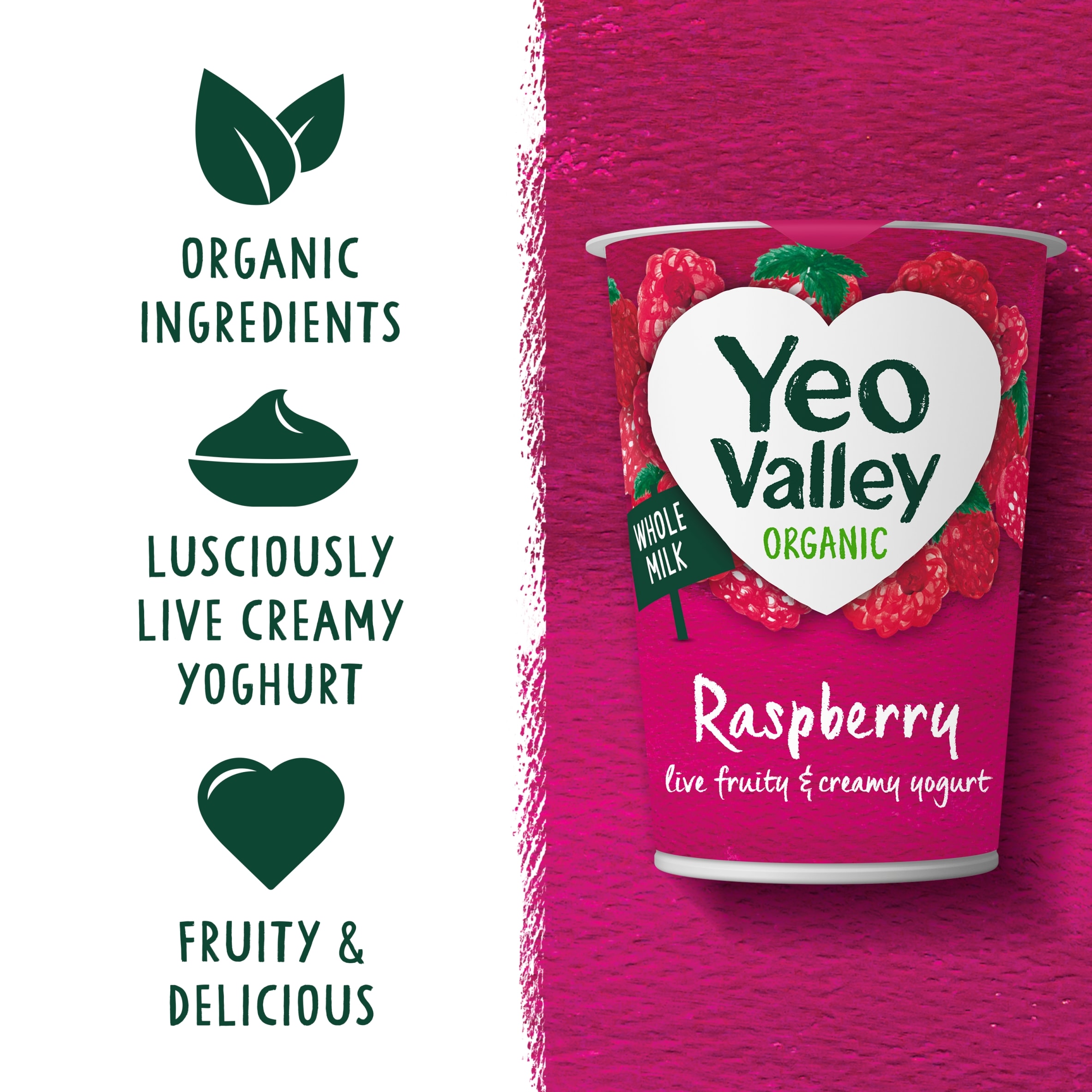 Yeo Valley Raspberry Yogurt 450G thumbnail 2