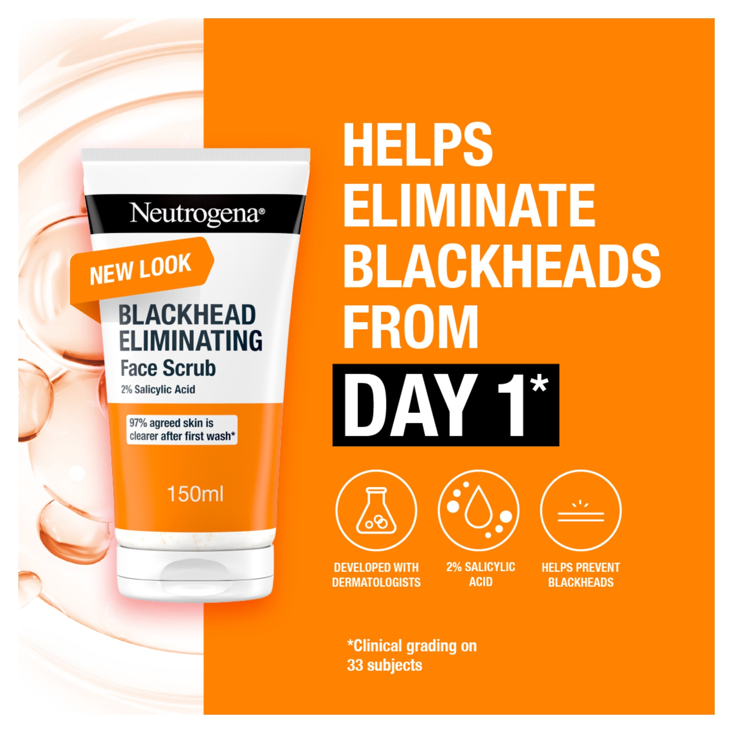Neutrogena Blackhead Eliminating Face Scrub 2% Salicylic Acid 150ml thumbnail 2