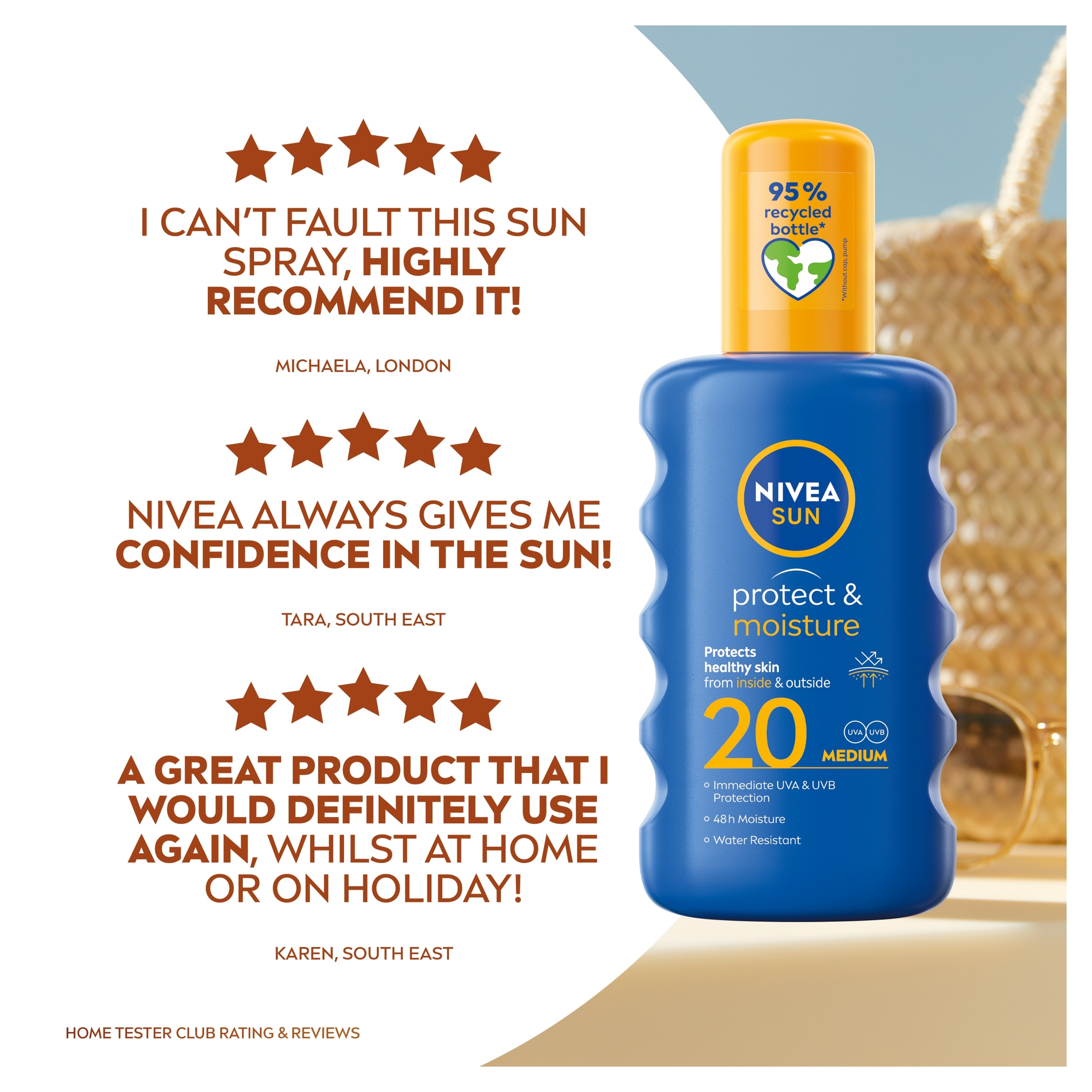 NIVEA SUN Protect & Moisture Sun Cream Spray SPF20 200ml thumbnail 4