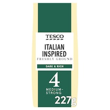 Tesco Italian Inspired Blend Ground Coffee 227G
