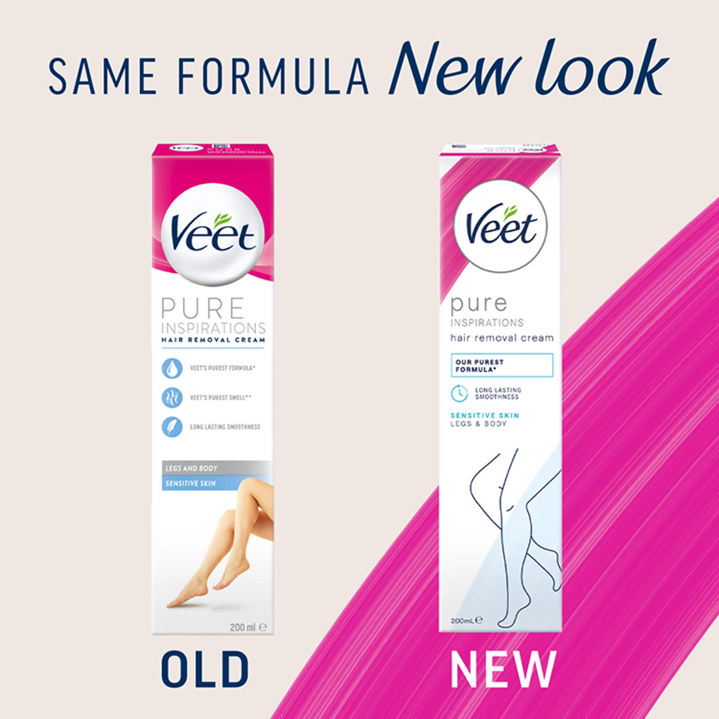 Veet Pure Hair Removal Cream Legs & Body Sensitive 200ml thumbnail 2