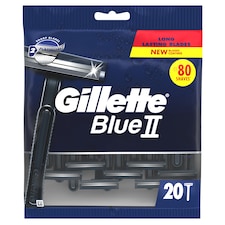 Gillette Blue II Men's Disposable Razors 20 Pack