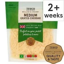 Tesco British Medium Grated Cheddar Cheese 250 G