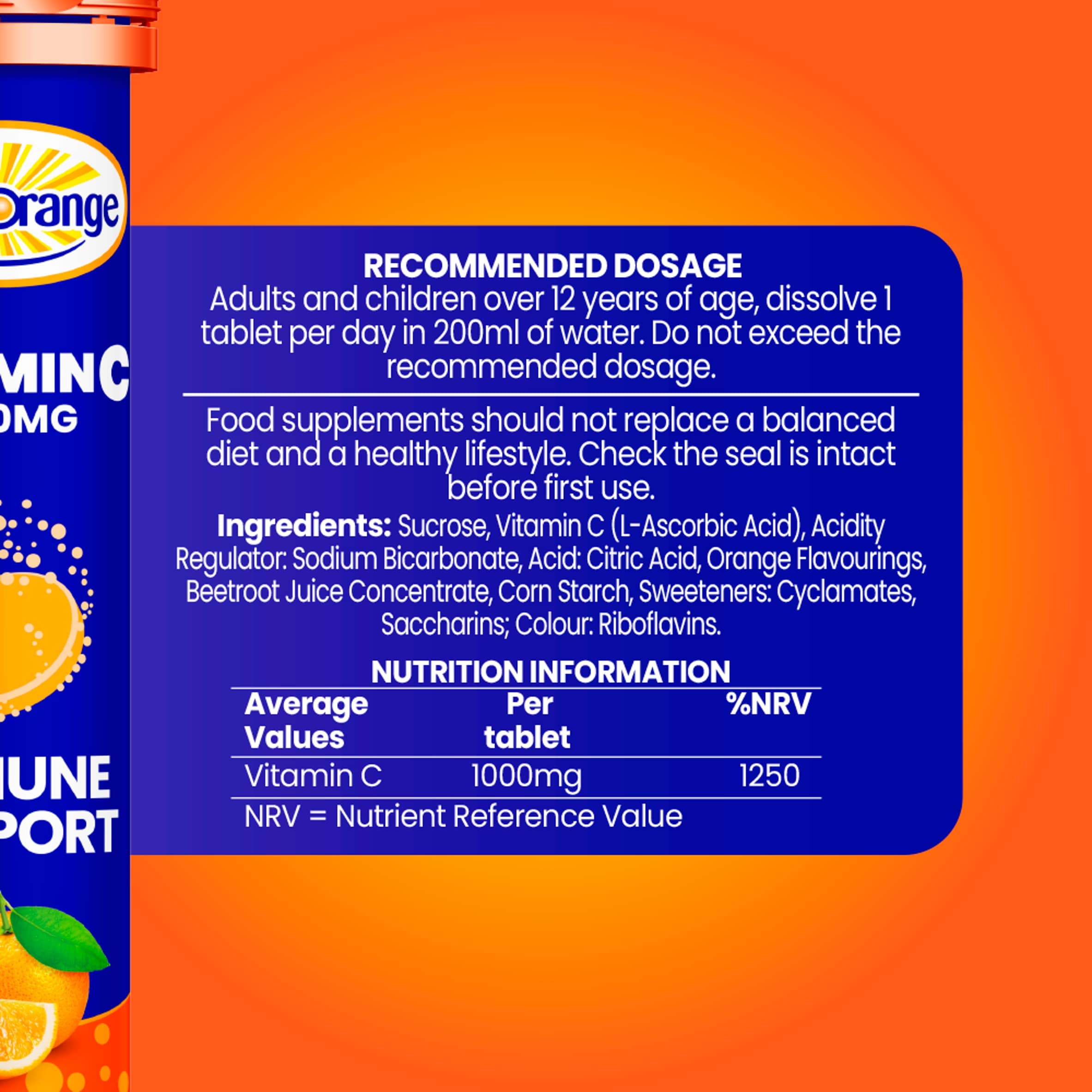 Haliborange Effervescent Vitamin C Tablets - Orange Flavour 20s thumbnail 3