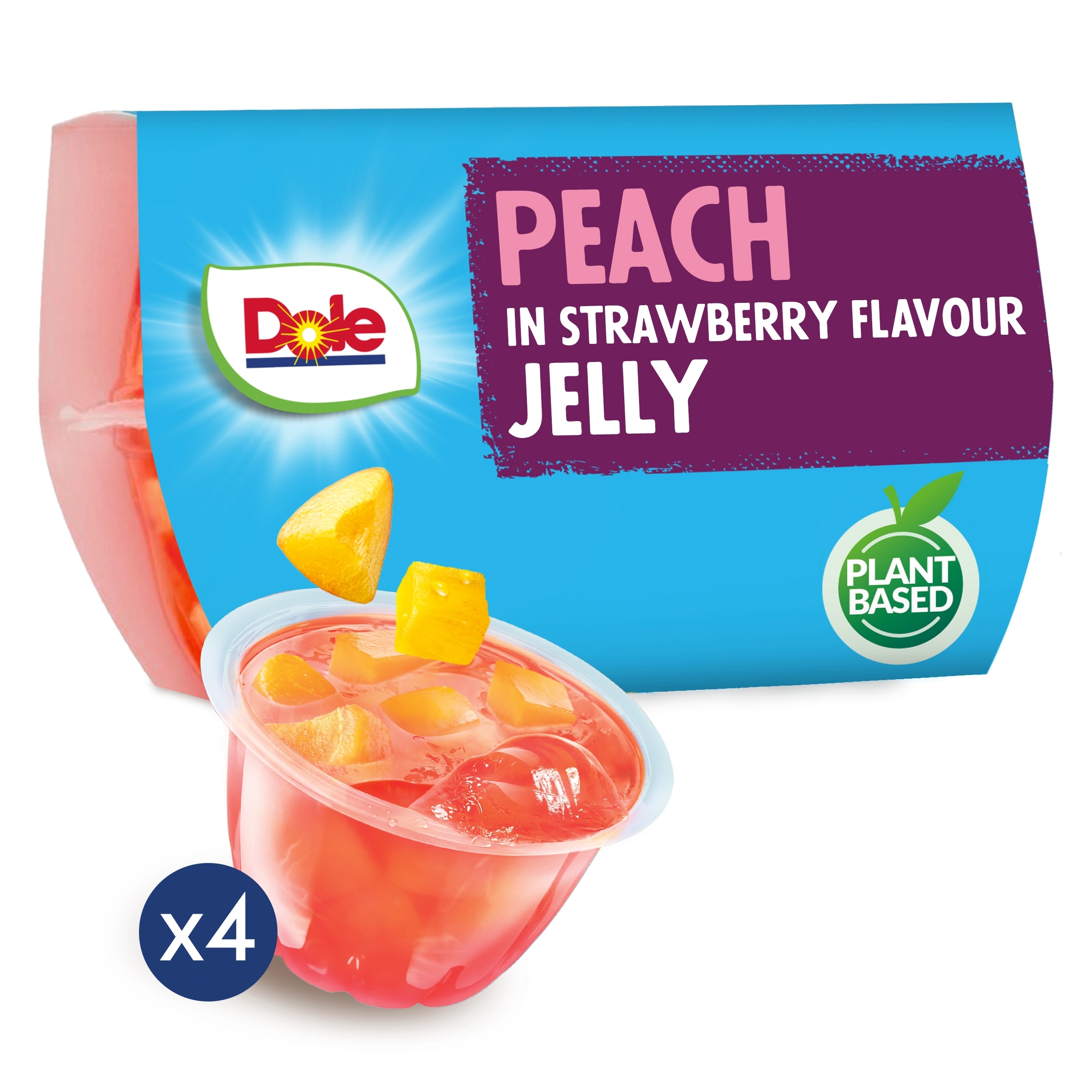Dole Peach In Strawberry Jelly Pots Multipack