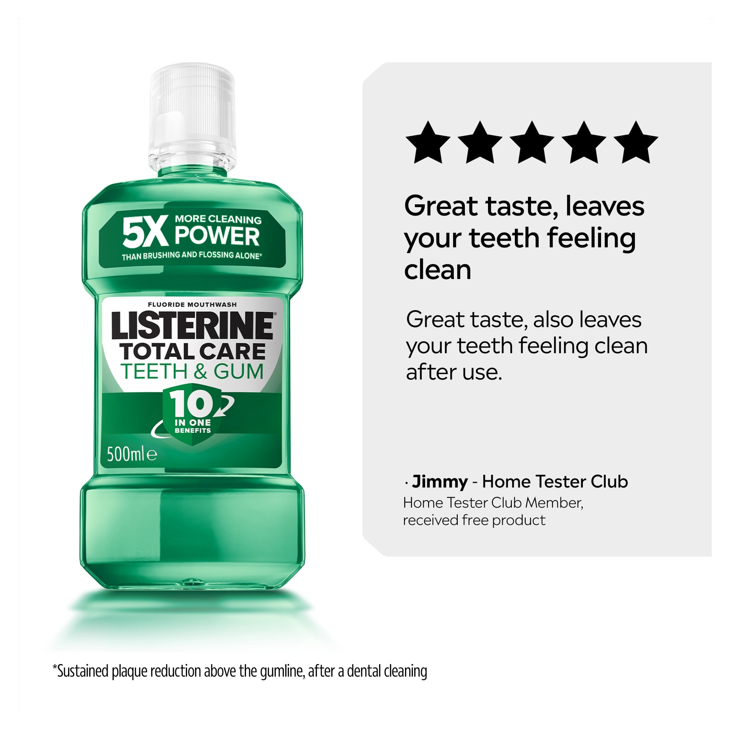 Listerine Total Care Teeth and Gum Fresh Mint Mouthwash 500ml thumbnail 4