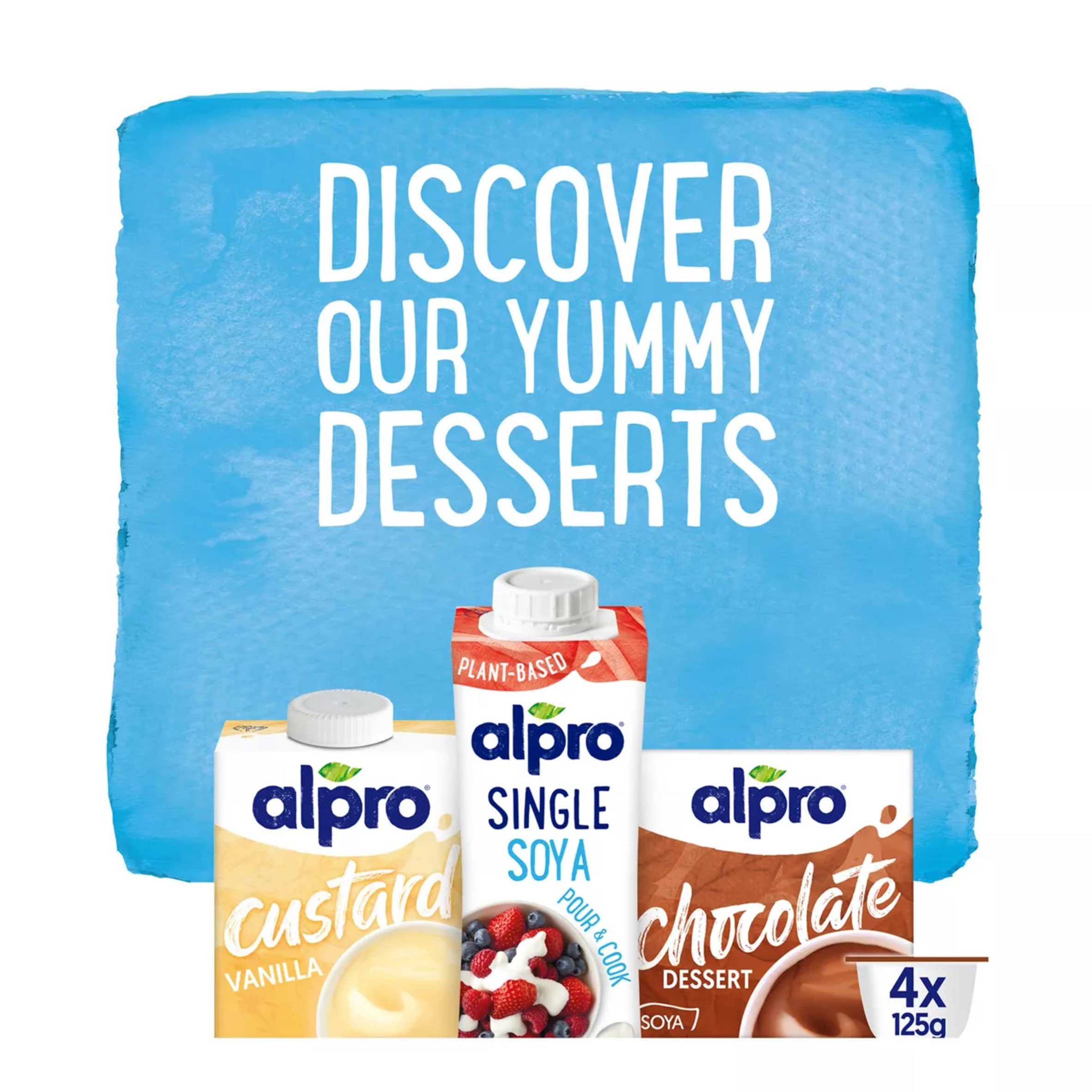 Alpro Caramel Dairy Free Vegan Soya Dessert 4x125g thumbnail 4