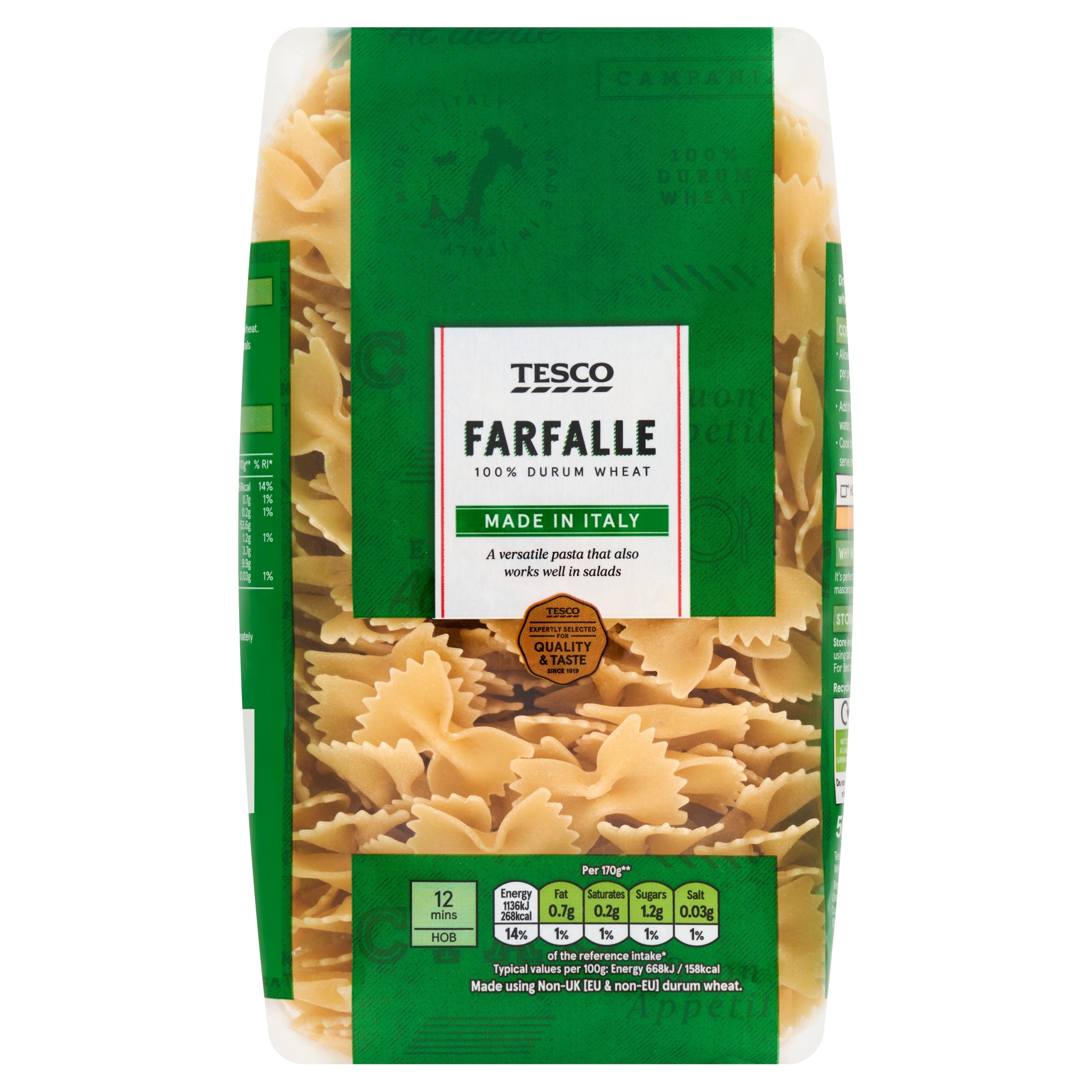 Tesco Farfalle Pasta Bows 500G