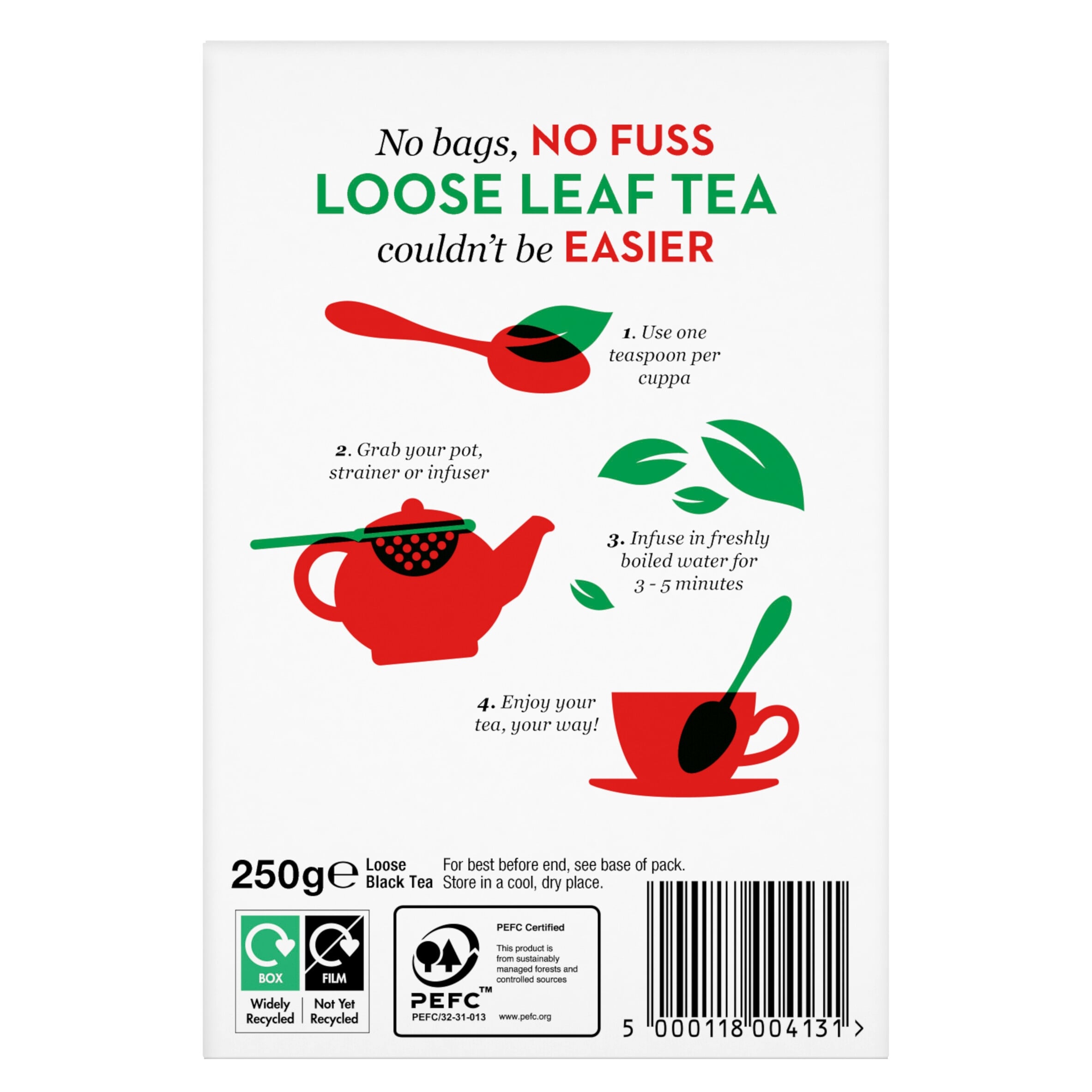 PG Tips Loose Leaf Black Tea 80 Cups 250g thumbnail 2