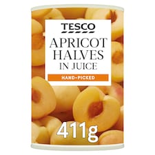 Tesco Apricot Halves In Juice 411G