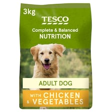 Tesco Adult Dog Complete Dry Food - Chicken & Vegetables 3kg