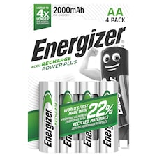 Energizer Power Plus AA 4 Pack Rechargeable Batteries