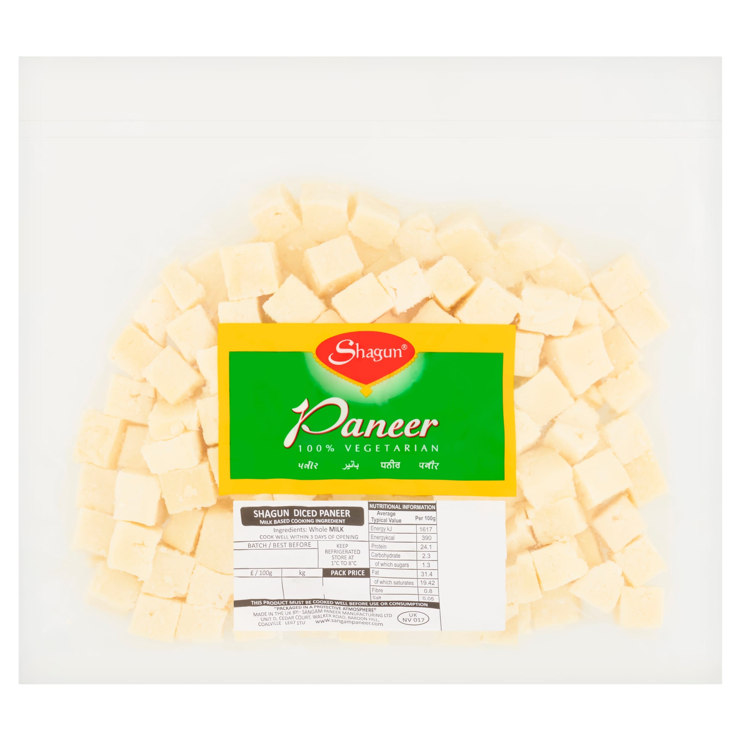 Shagun Diced Paneer Cheese 500G