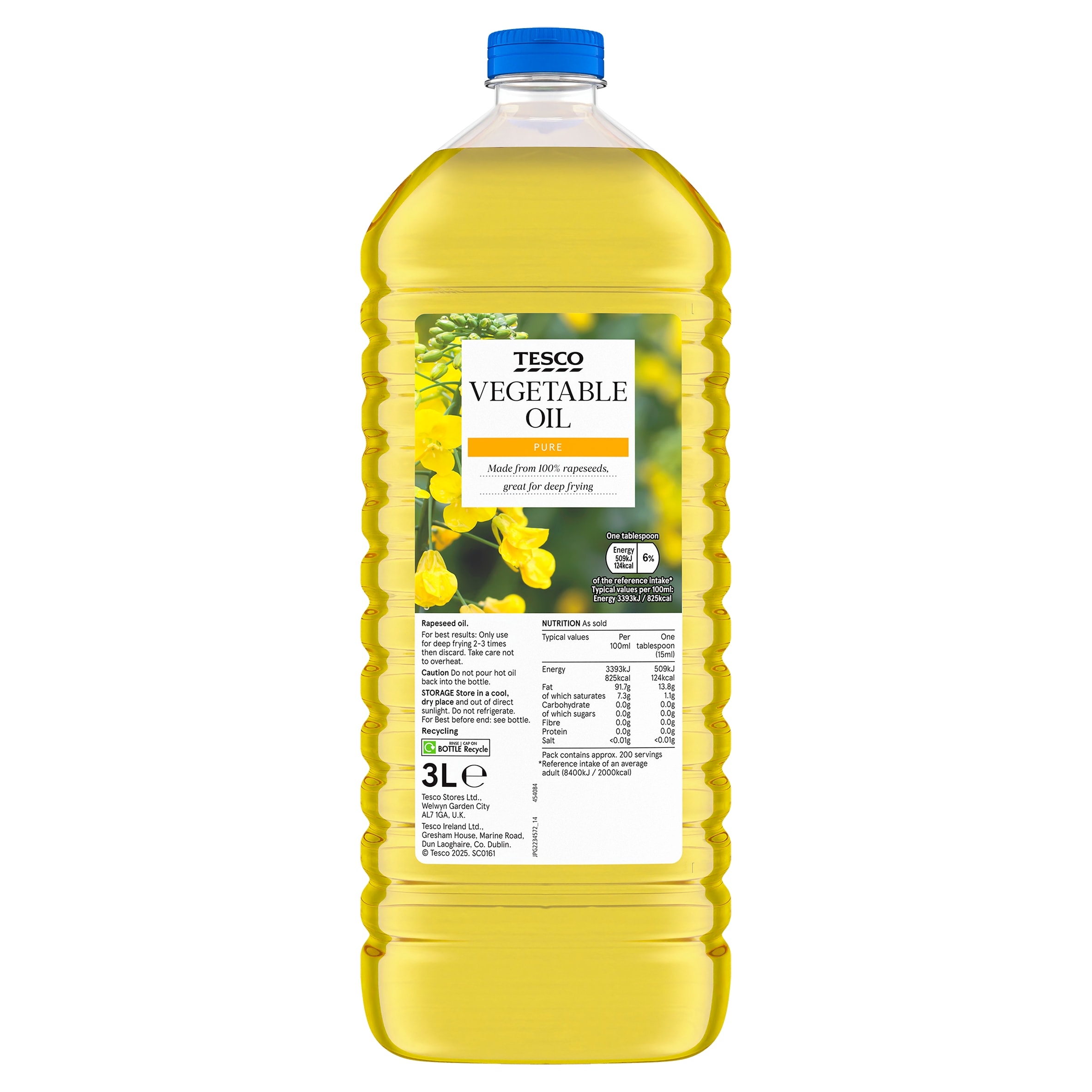 Tesco Pure Vegetable Oil 3L
