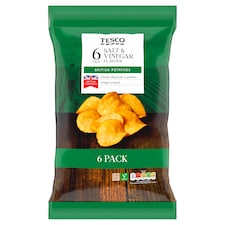 Tesco Salt & Vinegar Crisps 6X25g