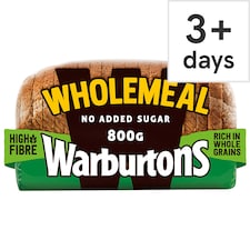 Warburtons Wholemeal Medium Sliced Bread 800g
