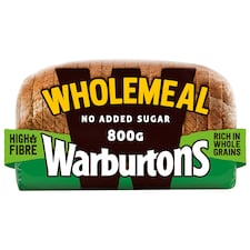 Warburtons Wholemeal Medium Sliced Bread 800g thumbnail 2