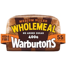 Warburtons Wholemeal Medium Sliced Bread 400g thumbnail 2
