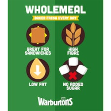 Warburtons Wholemeal Medium Sliced Bread 400g thumbnail 3