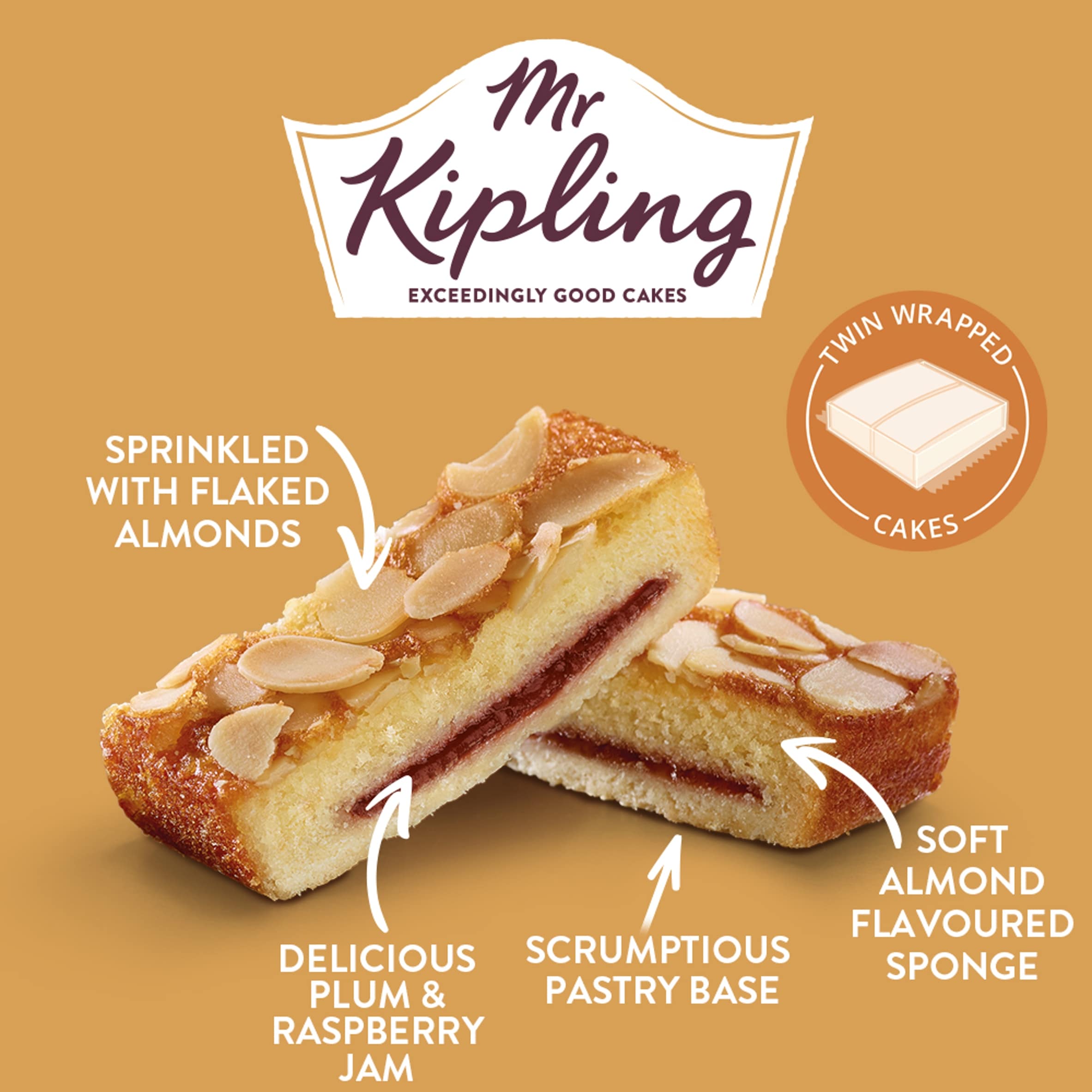 Mr Kipling Almond Cake Slices 6 Pack thumbnail 2