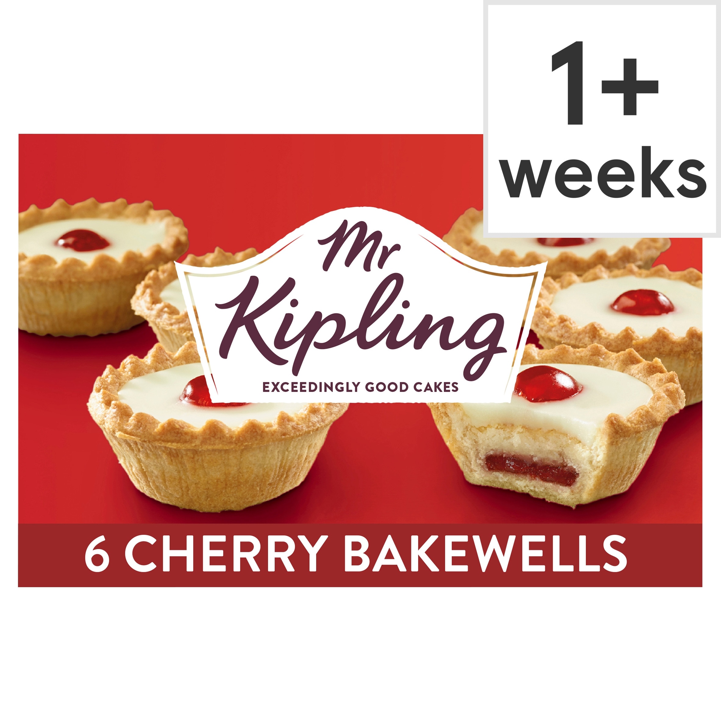 Mr Kipling Cherry Bakewell Cake Tarts 6 Pack