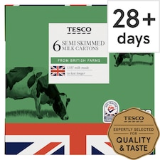 Tesco British Semi Skimmed Uht Milk 6 X 1 Litre