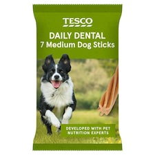 Tesco Daily Dental Medium Dog Sticks 7 Pack 180g