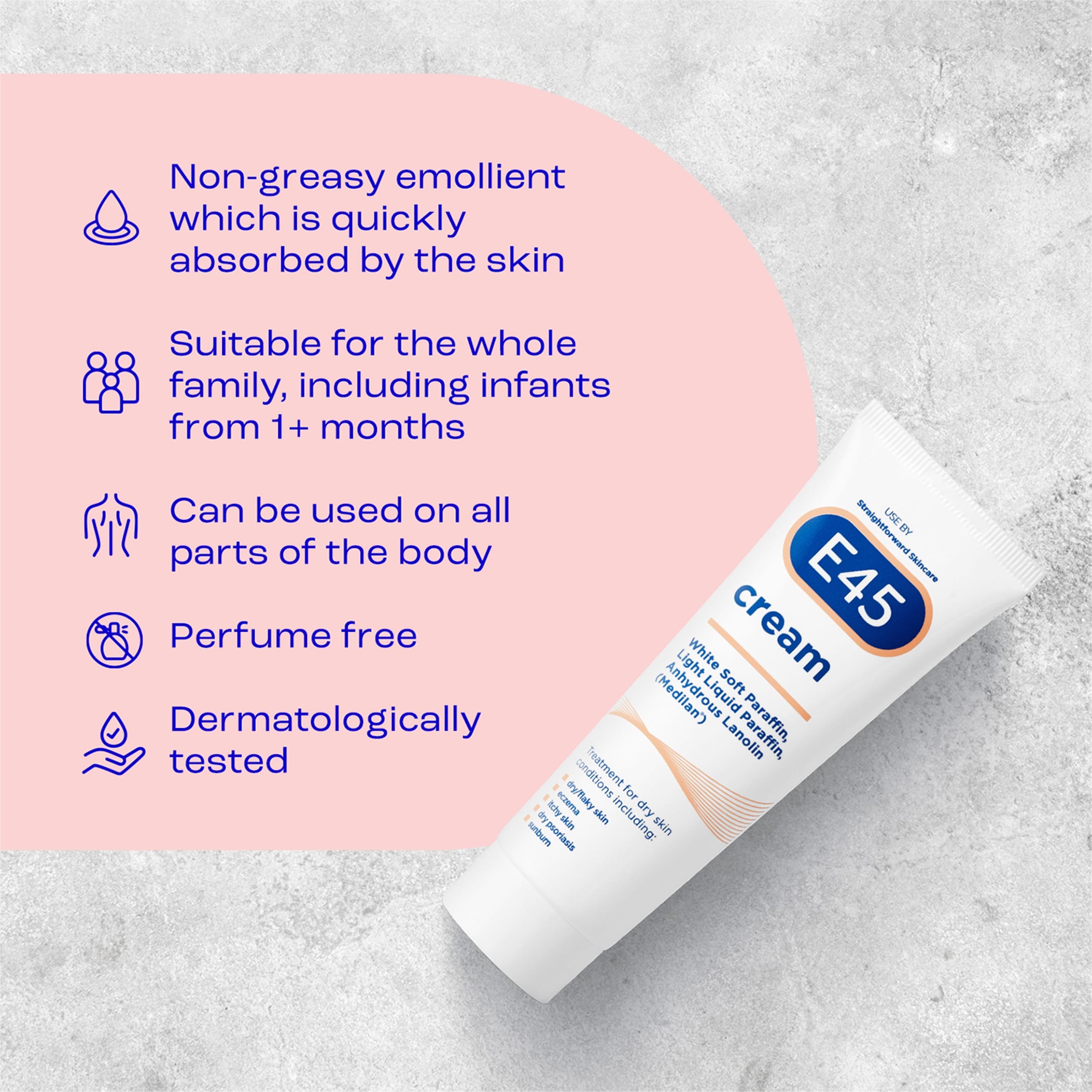 E45 Moisturiser Body Cream for Dry Skin & Eczema 50g thumbnail 5