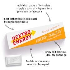Dextro Energy Orange + Vitamin C Dextrose 47G Tablets thumbnail 2