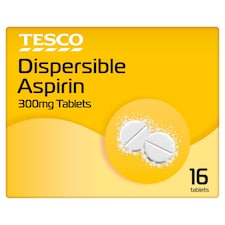 Tesco Dispersible Aspirin 300mg Tablets 16s
