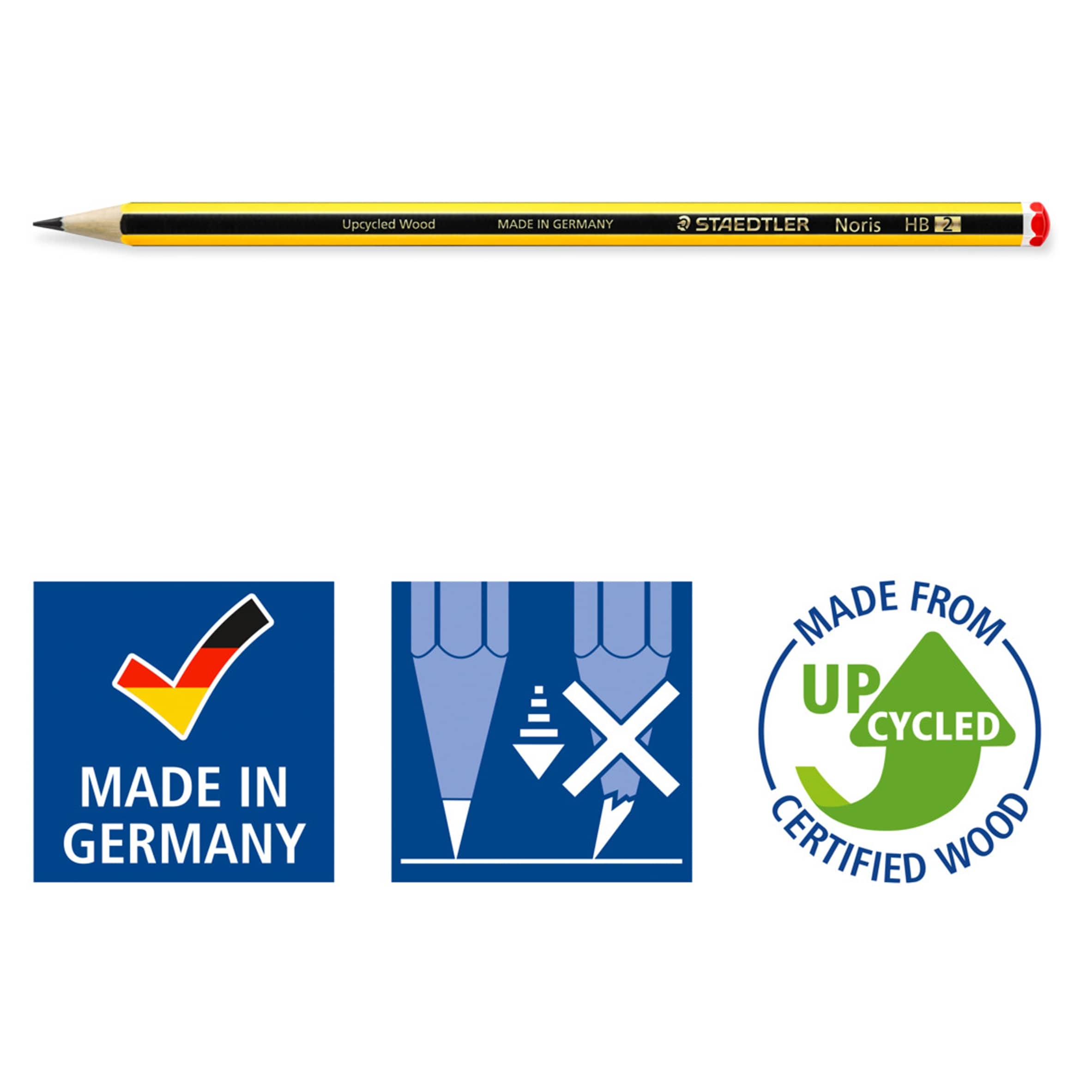 Staedtler Stationery 10HB Noris Pencils with Eraser and Sharpener thumbnail 4
