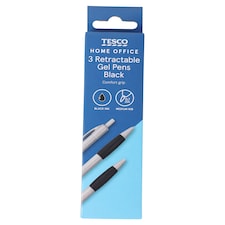 Tesco Retractable Gel Pens Black 3 Pack