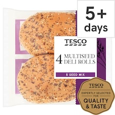 Tesco Deli Multiseed White Rolls 4 Pack