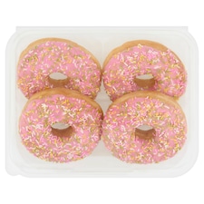 Tesco Pink Iced Ring Doughnut 4 Pack thumbnail 2
