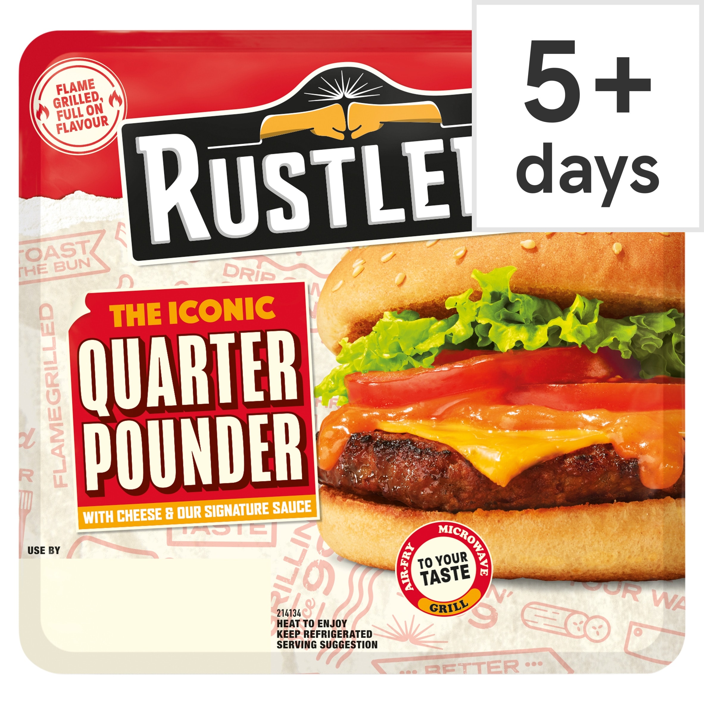 Rustlers Flame Grilled The Classic Quarter Pounder