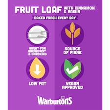 Warburtons Fruit Loaf With Cinnamon & Raisin 400G thumbnail 4