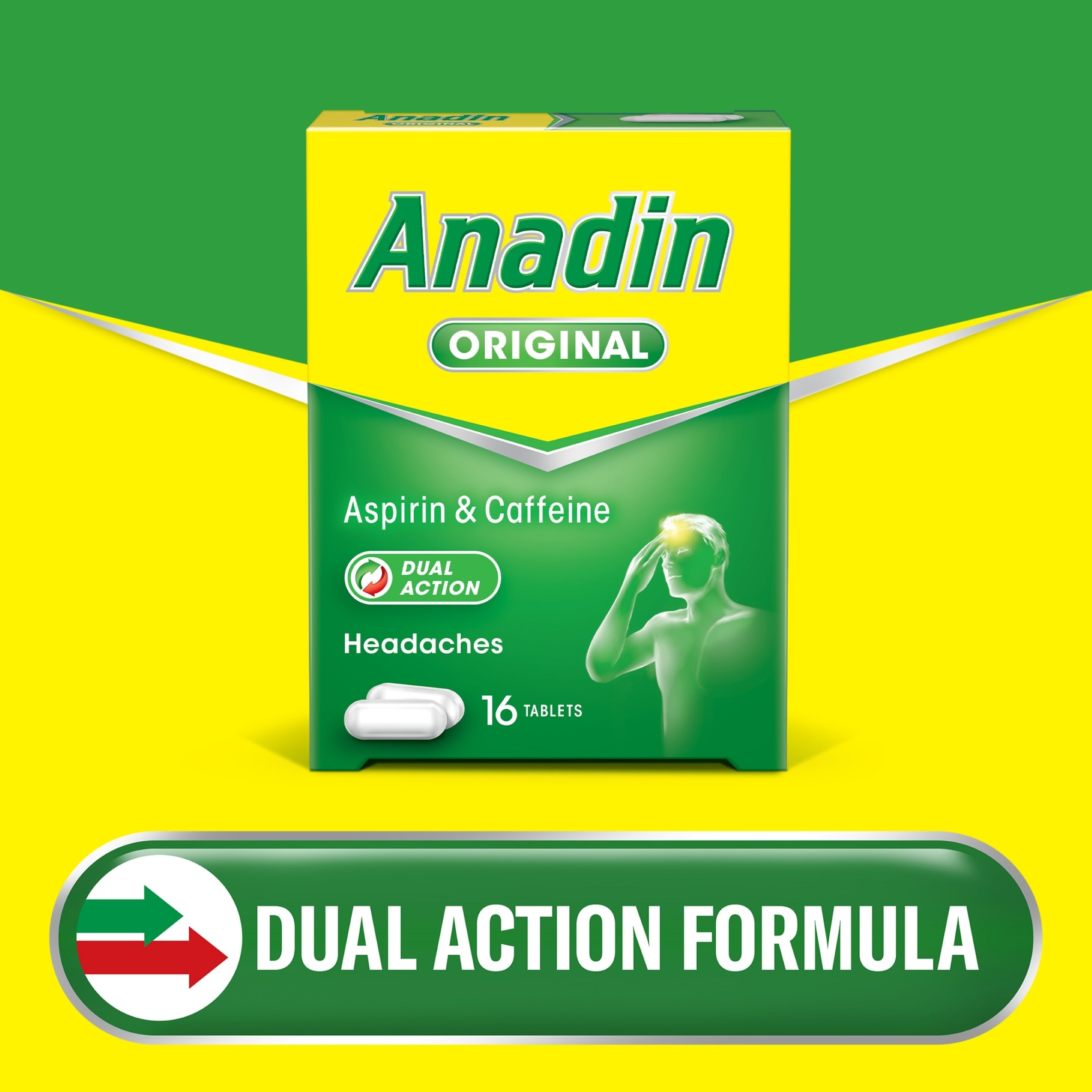 Anadin Original Pain Relief Tablets - Aspirin, Caffeine 16s thumbnail 2