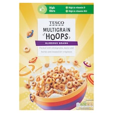 Tesco Multigrain Hoops Cereal 375G