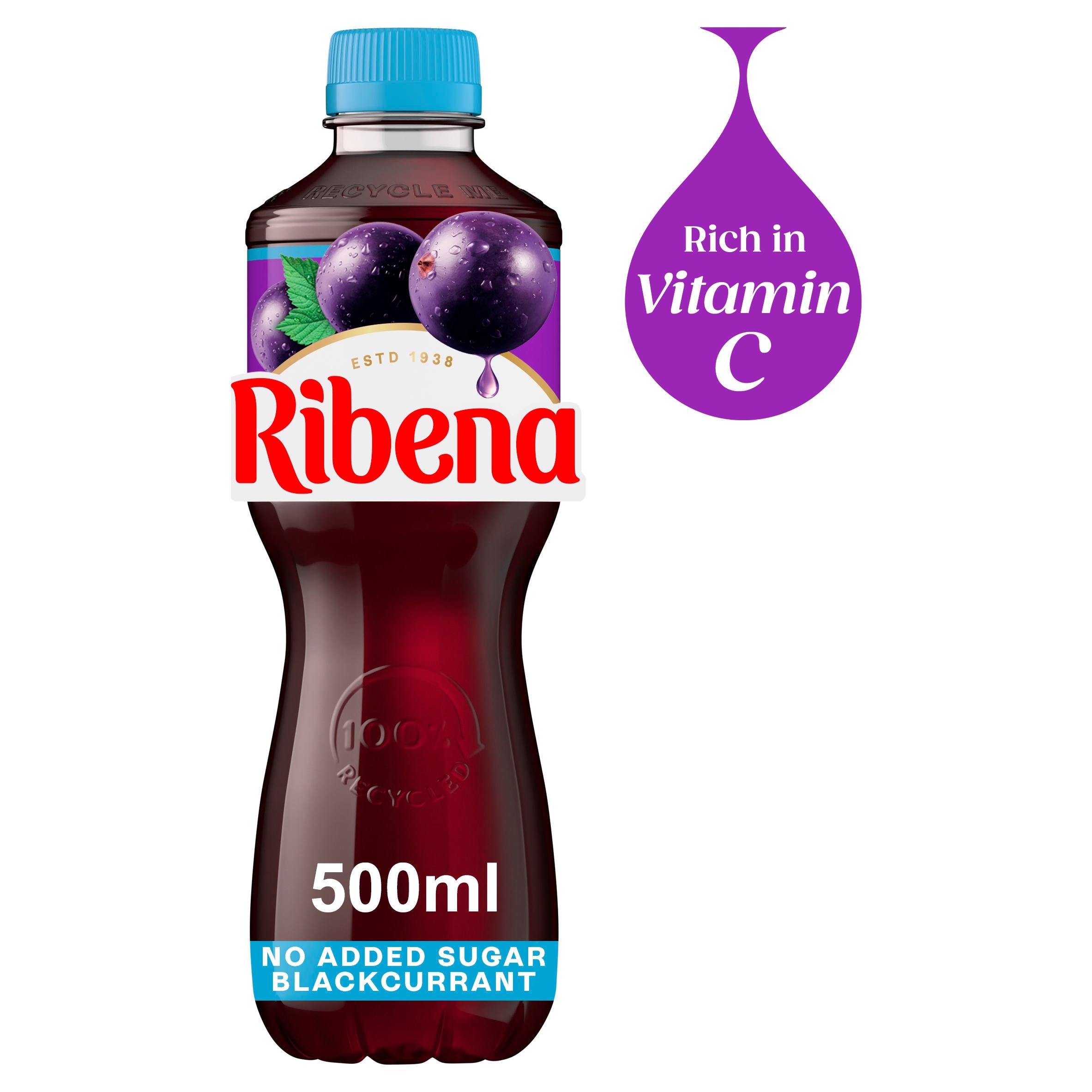 Ribena Blackcurrant Juice Drink No Added Sugar 500ml