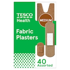 Tesco Health Assorted Fabric Plasters Medium 40s