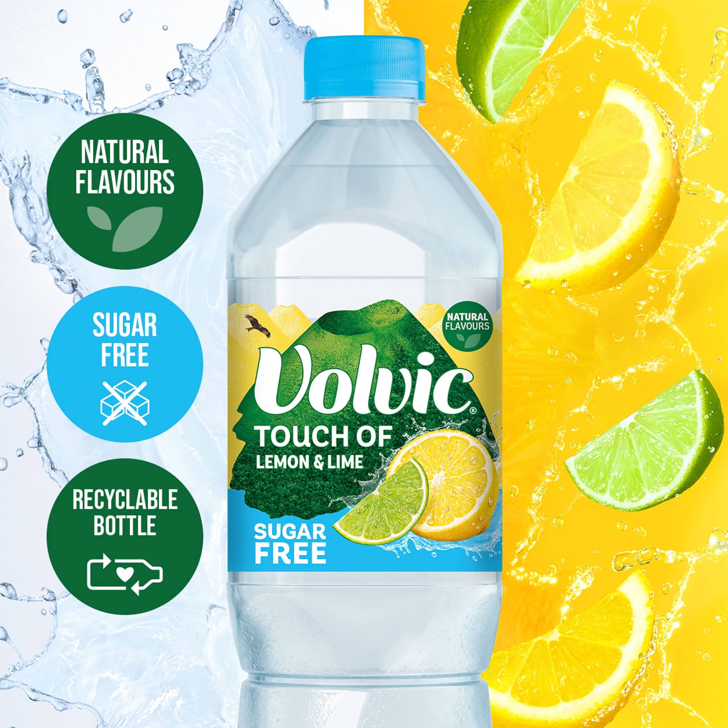Volvic Touch of Fruit Lemon Lime Sugar Free Flavoured Water 1.5L thumbnail 2